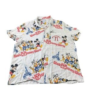 Walt Disney World Vault Collection 50th Anniversary 71 AOP Button Up Shirt 2XL